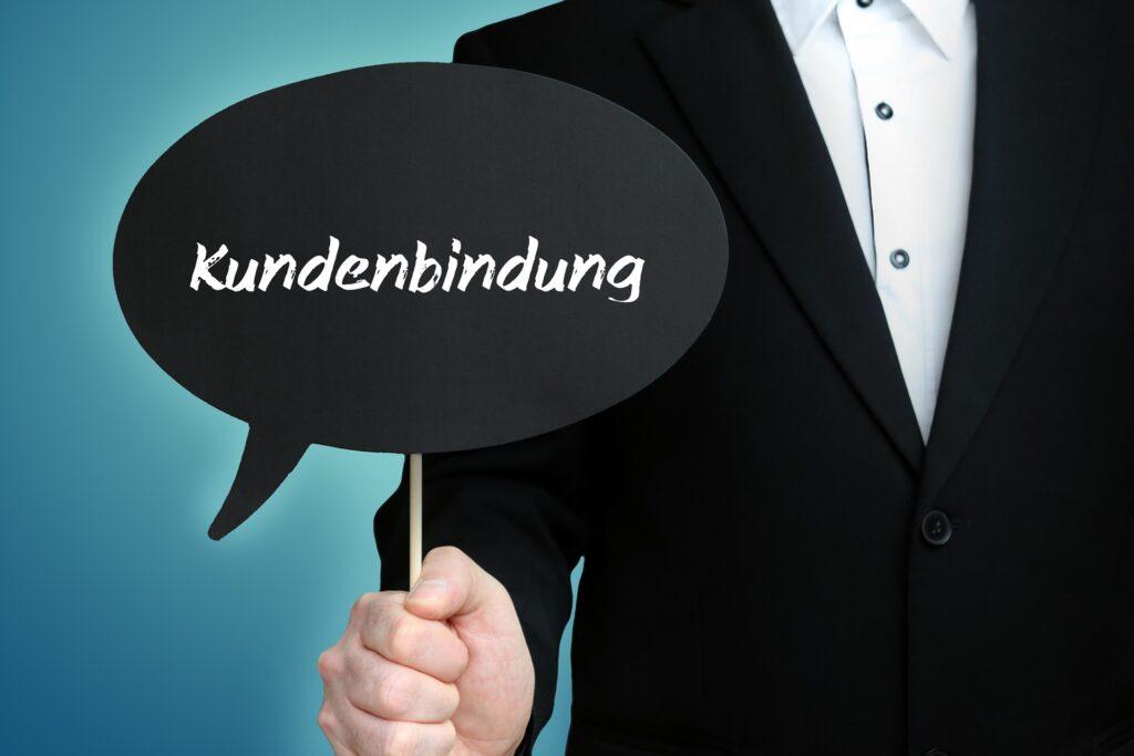 Sprechblase Kundenbindung im Business | Kundengeschenke